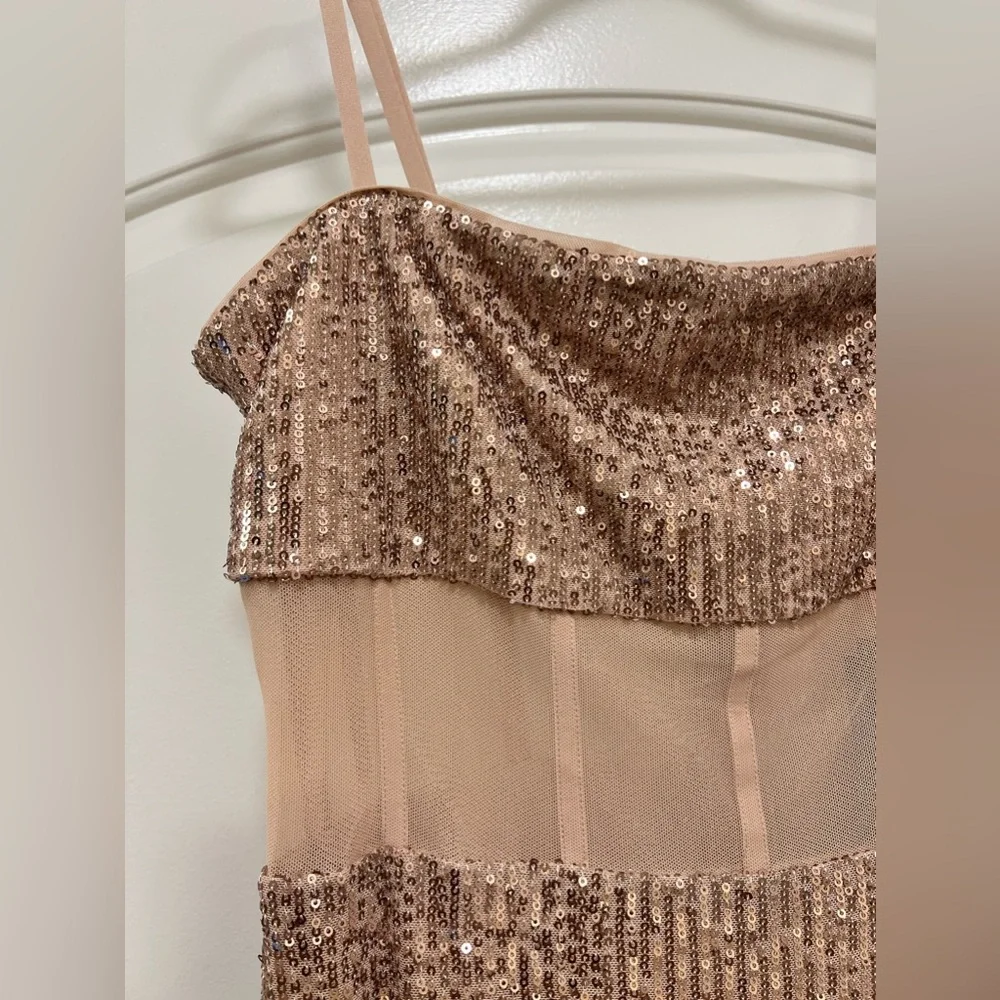 NWT BCBG MaxAzria Sequin Evening Gown - Picture 7 of 14